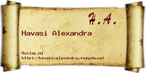 Havasi Alexandra névjegykártya